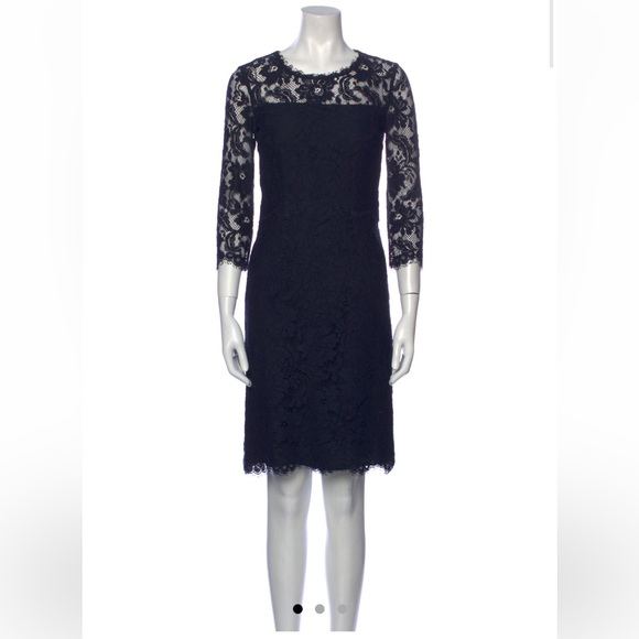 escada lace dress Escada bead-embellished lace-panel Midi Dress | Black